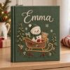 Picture of Personalized Christmas Memory Book, Cozy Winter Sleigh Keepsake Journal, Snowman Teddy Bear Holiday Album, Custom Family Name Gift 2026