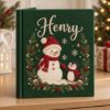 Picture of Personalized Christmas Memory Book, Winter Friends Snowman Penguin Keepsake Journal, Embroidered Holiday Story Album, Custom Name Gift 2026