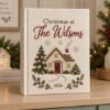 Picture of Personalized Christmas Memory Book, Christmas Cottage Keepsake Journal, Embroidered Holiday Home Album, Custom Family Name Winter Gift 2026