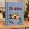 Picture of Personalized Christmas Memory Book, Christmas Cottage Keepsake Journal, Embroidered Holiday Home Album, Custom Family Name Winter Gift 2026