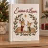 Picture of Our Christmas Story Personalized Book, Deer Couple Holiday Keepsake Journal, Embroidered Woodland Memory Album, Custom Name Christmas Gift