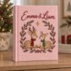 Picture of Our Christmas Story Personalized Book, Deer Couple Holiday Keepsake Journal, Embroidered Woodland Memory Album, Custom Name Christmas Gift