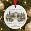 Picture of Personalized Wedding Venue Ornament 2026, Custom Couple Names & Date Watercolor Keepsake, Newlywed Christmas Gift, Wedding Memory Ornament