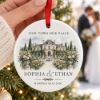 Picture of Personalized Wedding Venue Ornament 2026, Custom Couple Names & Date Watercolor Keepsake, Newlywed Christmas Gift, Wedding Memory Ornament