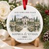 Picture of Personalized Wedding Venue Ornament 2026, Custom Couple Names & Date Watercolor Keepsake, Newlywed Christmas Gift, Wedding Memory Ornament