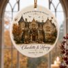 Picture of Personalized Wedding Venue Ornament 2026, Custom Castle Wedding Keepsake, Couple Names & Date Ceramic Ornament, Newlywed Christmas Gift