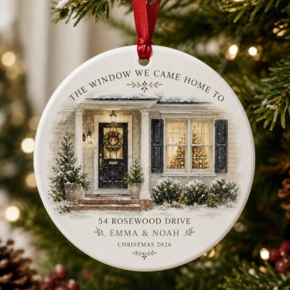 Picture of Personalized New Home Christmas Ornament 2026, Custom House Address Keepsake, First Christmas in New Home Gift, Housewarming Gift for Couple