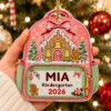 Picture of Personalized Kindergarten Backpack Ornament, Custom First School Christmas Gift, Kids Backpack Keepsake, Preschool Ornament, Child Name Gift