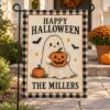 Picture of Personalized Halloween Garden Flag, Custom Family Name Ghost Flag, Cute Pumpkin Yard Decor, Fall Porch Garden Flag, Halloween Gift Flag