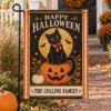 Picture of Personalized Black Cat Halloween Garden Flag, Custom Family Name Flag,Pumpkin Yard Decor, Vintage Halloween Porch Decor, Fall Gift Halloween