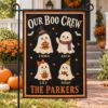 Picture of Personalized Halloween Garden Flag, Custom Family Boo Crew Flag, Kids Name Ghost Yard Decor, Cute Halloween Porch Flag, Family Gift