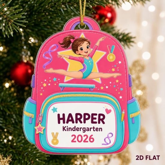 Picture of Personalized Gymnastics Backpack Ornament, Custom Gymnast Gift, Gymnastics Christmas Ornament, Girl Athlete Keepsake, Dance Sport Gift 2026