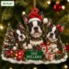 Picture of Personalized Boston Terrier Family Christmas Ornament, Custom Dog Family Gift, Pet Lover Keepsake, Frenchie Style Christmas Holiday Decor