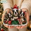 Picture of Personalized Boston Terrier Family Christmas Ornament, Custom Dog Family Gift, Pet Lover Keepsake, Frenchie Style Christmas Holiday Decor