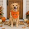 Picture of Personalized Embroidered Dog Bandana, Custom Pet Name Pumpkin Bandana, Fall Thanksgiving Pet Scarf, Autumn Dog Gift 2026 Halloween