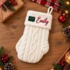 Picture of Personalized Embroidered Christmas Stocking, Custom Name Knit Stocking, Christmas Letter Embroidery, Family Holiday Stocking Gift 2026