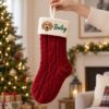 Picture of Personalized Embroidered Dog Christmas Stocking, Custom Pet Name Knit Stocking, Dog Portrait Embroidery, Pet Holiday Gift 2026 Christmas