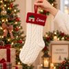 Picture of Personalized Embroidered Christmas Home Stocking, Custom Name Knit Stocking, Christmas House Embroidery, Family Holiday Stocking Gift 2026
