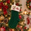 Picture of Personalized Embroidered Christmas Home Stocking, Custom Name Knit Stocking, Christmas House Embroidery, Family Holiday Stocking Gift 2026