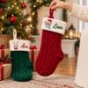 Picture of Personalized Embroidered Christmas Stocking, Custom Name Knit Stocking, Kids Holiday Character Embroidery, Family Stocking Gift 2026