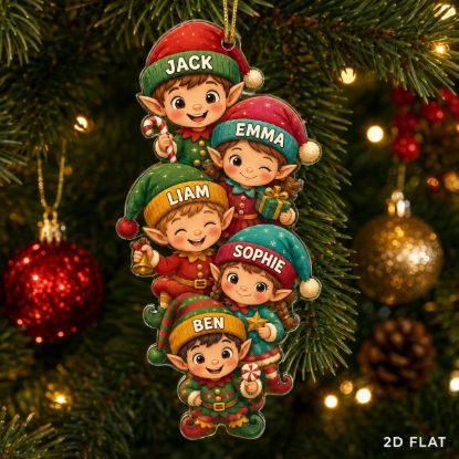 Picture of Personalized Elf Family Ornament, Custom Name Christmas Acrylic Ornament, Family Tree Decor, Kids Holiday Keepsake Gift, Christmas Gift 2026