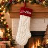Picture of Personalized Embroidered Christmas Stocking, Custom Name Knit Stocking, Santa Hat Embroidery, Family Holiday Stocking Gift 2026