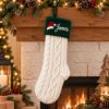 Picture of Personalized Embroidered Christmas Stocking, Custom Name Knit Stocking, Santa Hat Embroidery, Family Holiday Stocking Gift 2026
