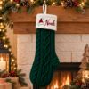 Picture of Personalized Embroidered Christmas Stocking, Custom Name Knit Stocking, Santa Hat Embroidery, Family Holiday Stocking Gift 2026