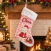 Picture of Personalized Christmas Stocking, Custom Name Animal Stocking, Cute Bear Bunny Penguin Fox Holiday Stocking, Kids Christmas Gift 2026