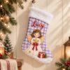 Picture of Personalized Christmas Stocking, Custom Name Kids Stocking, Nutcracker Angel Elf Bunny Bear Fox Holiday Stocking, Christmas Gift 2026 Kids