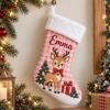 Picture of Personalized Christmas Stocking, Custom Name Kids Stocking, Santa Snowman Reindeer Gingerbread Penguin Bear Holiday Gift 2026