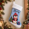 Picture of Personalized Christmas Stocking, Custom Name Kids Stocking, Santa Snowman Reindeer Gingerbread Penguin Bear Holiday Gift 2026