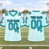 Picture of Personalized Ovarian Cancer Awareness Jersey, Custom Name Number Teal Ribbon Shirt, Ovarian Cancer Support Team Jersey, Gift 2026 Support