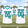 Picture of Personalized Ovarian Cancer Awareness Jersey, Custom Name Number Teal Ribbon Shirt, Ovarian Cancer Support Team Jersey, Gift 2026 Support