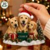 Picture of Golden Retriever Family Ornament, Personalized Dog Christmas Ornament, Custom Name Acrylic Pet Ornament, Cute Puppy Holiday Keepsake Gift