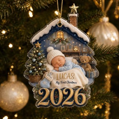 Picture of Baby First Christmas Ornament, Personalized Newborn Acrylic Ornament, Custom Name Christmas Tree Keepsake, First Holiday Baby Gift 2026