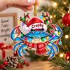 Picture of Blue Crab Christmas Ornament, Personalized Coastal Acrylic Ornament, Custom Name Sea Life Holiday Decor, Ocean Animal Keepsake Gift 2026