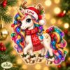 Picture of Unicorn Christmas Ornament, Personalized Acrylic Ornament, Custom Name Fantasy Unicorn Tree Decor, Magical Holiday Keepsake Gift For Kids