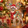 Picture of Deer Christmas Ornament, Personalized Reindeer Acrylic Ornament, Custom Name Woodland Animal Tree Decor, Cute Holiday Keepsake Gift 2026