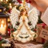 Picture of Angel Christmas Ornament, Personalized Guardian Angel Acrylic Ornament, Custom Name Religious Holiday Tree Decor, Spiritual Keepsake Gift