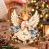 Picture of Angel Christmas Ornament, Personalized Guardian Angel Acrylic Ornament, Custom Name Religious Holiday Tree Decor, Heavenly Keepsake Gift