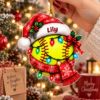 Picture of Softball Christmas Ornament, Personalized Sports Acrylic Ornament, Custom Name Softball Player Tree Decor, Cute Holiday Gift For Athletes