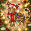 Picture of Leopard Christmas Ornament, Personalized Wild Cat Acrylic Ornament, Custom Name Animal Tree Decor, Safari Lover Holiday Keepsake Gift 2026