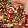 Picture of Leopard Christmas Ornament, Personalized Wild Cat Acrylic Ornament, Custom Name Animal Tree Decor, Safari Lover Holiday Keepsake Gift 2026