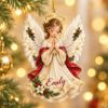 Picture of Guardian Angel Christmas Ornament, Personalized Angel Acrylic Ornament, Custom Name Religious Holiday Tree Decor, Heavenly Keepsake Gift