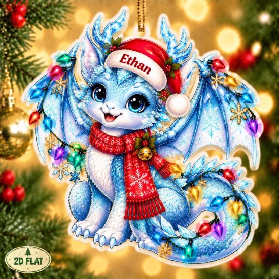 Picture of Dragon Christmas Ornament, Personalized Fantasy Dragon Acrylic Ornament, Custom Name Mythical Creature Tree Decor, Magical Holiday Gift 2026