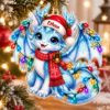 Picture of Dragon Christmas Ornament, Personalized Fantasy Dragon Acrylic Ornament, Custom Name Mythical Creature Tree Decor, Magical Holiday Gift 2026