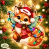 Picture of Fox Christmas Ornament, Personalized Fantasy Fox Acrylic Ornament, Custom Name Woodland Animal Tree Decor, Magical Holiday Keepsake Gift