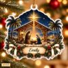 Picture of Nativity Christmas Ornament, Personalized Christian Acrylic Ornament, Custom Name Bethlehem Star Tree Decor, Religious Holiday Keepsake Gift