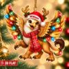 Picture of Personalized Griffin Christmas Ornament 2026, Custom Name Fantasy Creature Acrylic Ornament, Christmas Lights Griffin Holiday Keepsake Gift